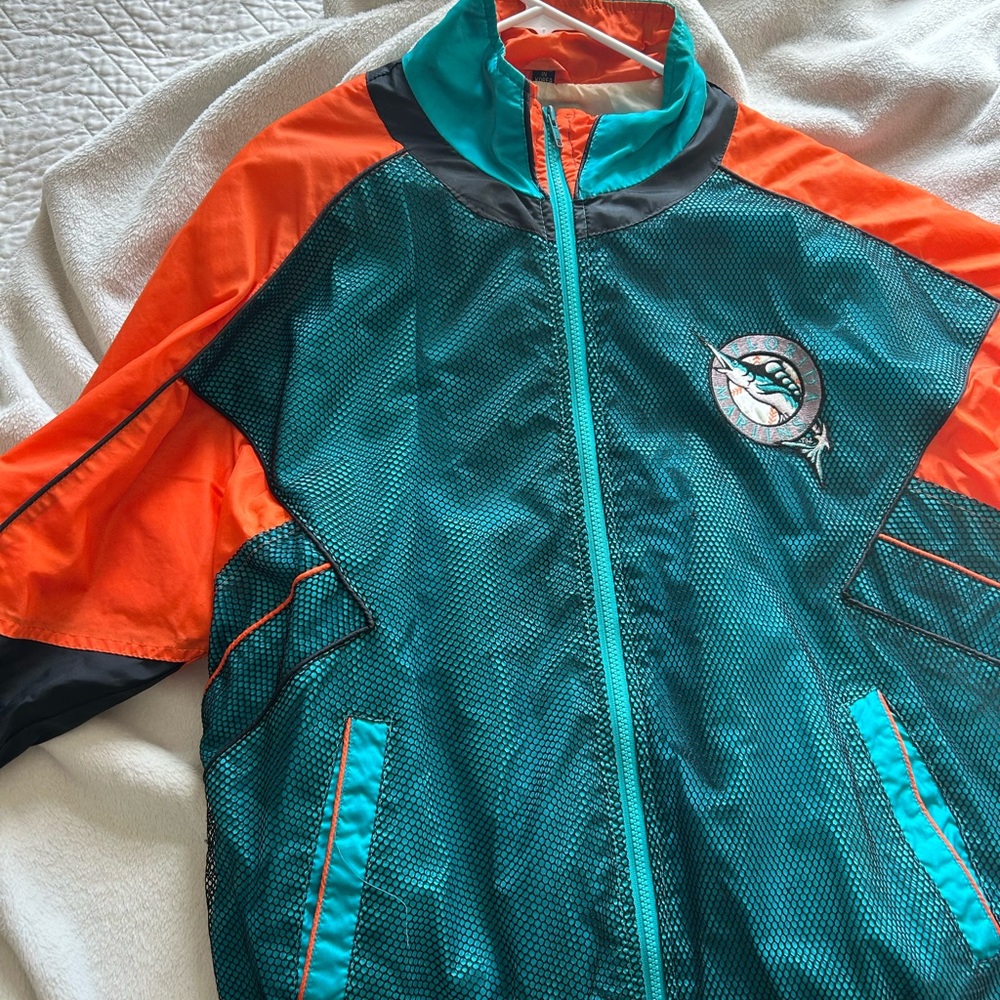 Pro Player Florida Marlins Teal and Orange Jacket